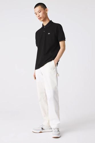 Lacoste ανδρική πόλο μπλούζα με κεντημένο λογότυπο - L1212 Μαύρο 5XL